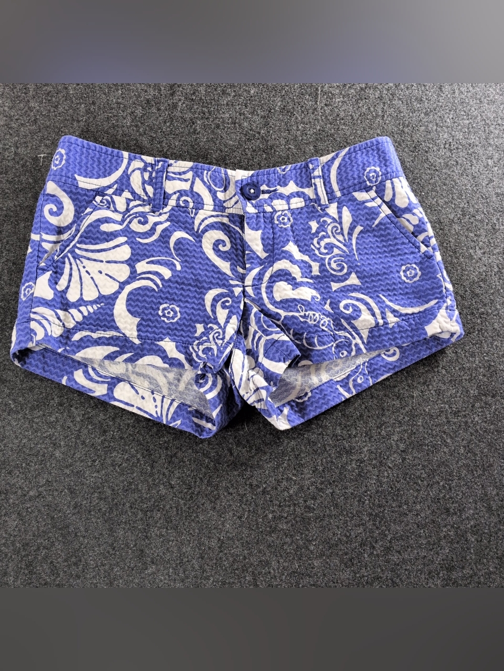 Lilly Pulitzer Blue Floral Print Shorts